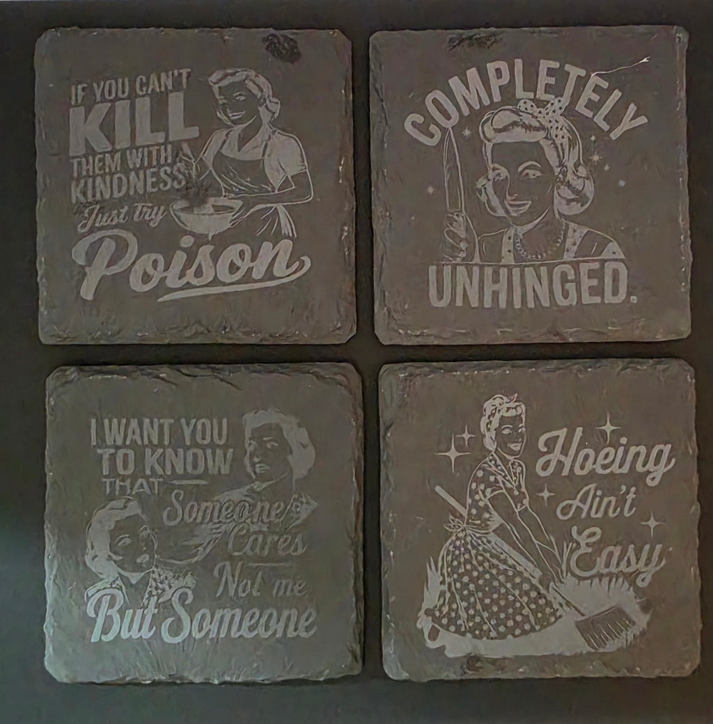 Retro Woman - Unfiltered, Sarcastic & Funny Slate Coasters