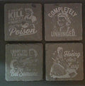 Retro Woman - Unfiltered, Sarcastic & Funny Slate Coasters
