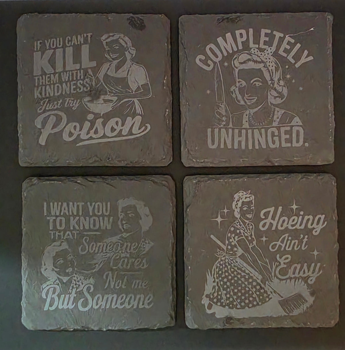 Retro Woman - Unfiltered, Sarcastic & Funny Slate Coasters