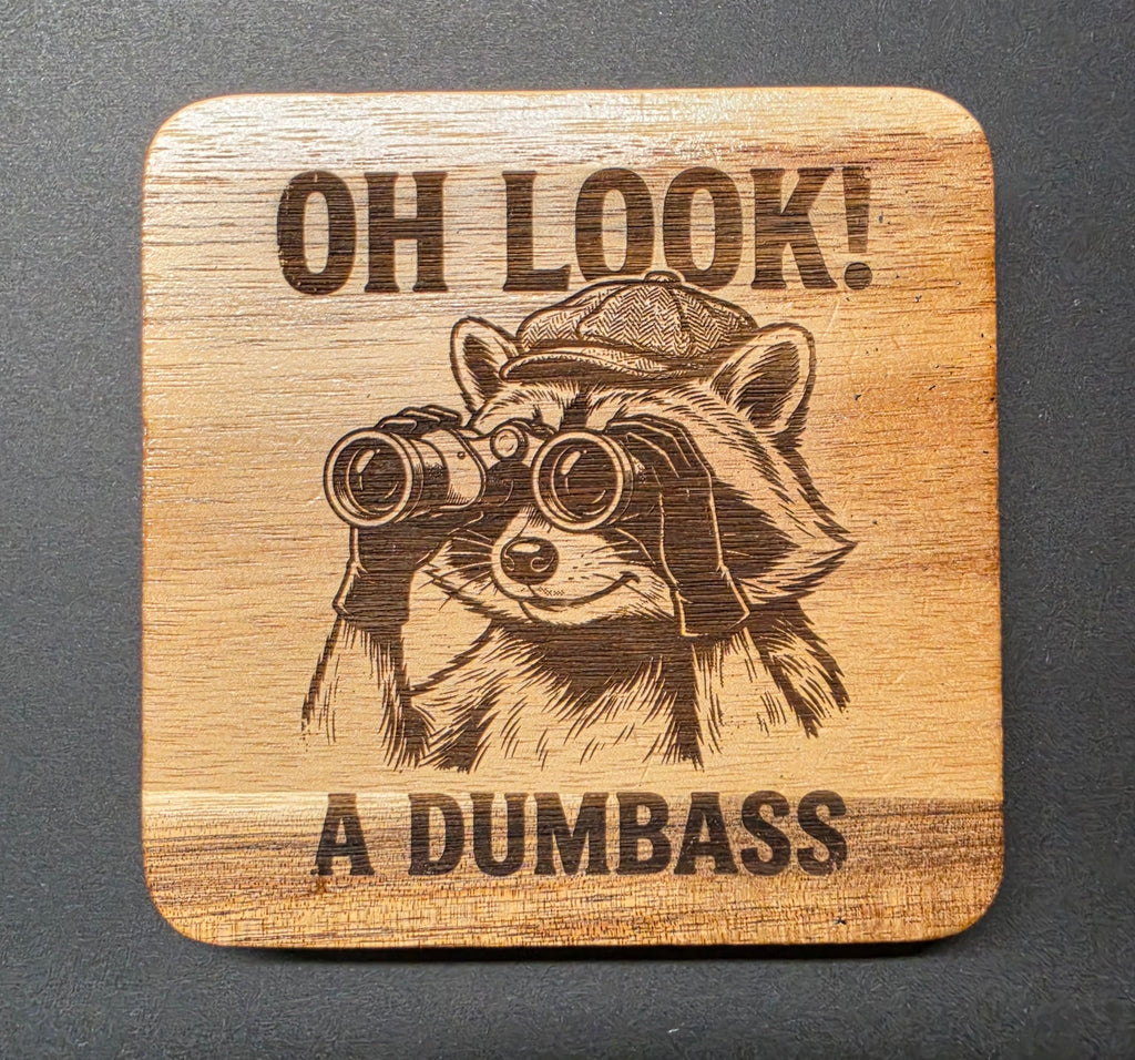 The "OH LOOK" series Acacia Wood Drink Coasters