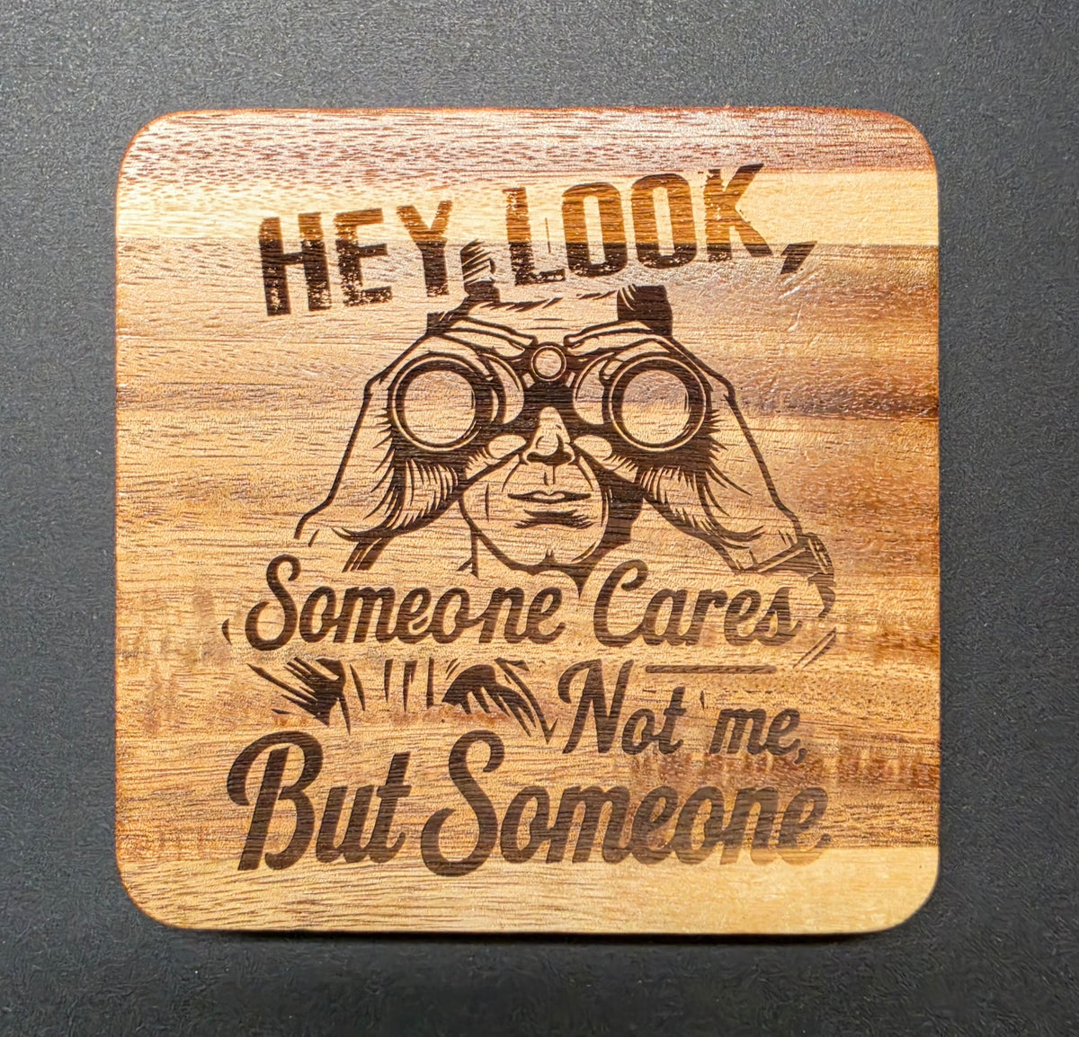 The "OH LOOK" series Acacia Wood Drink Coasters