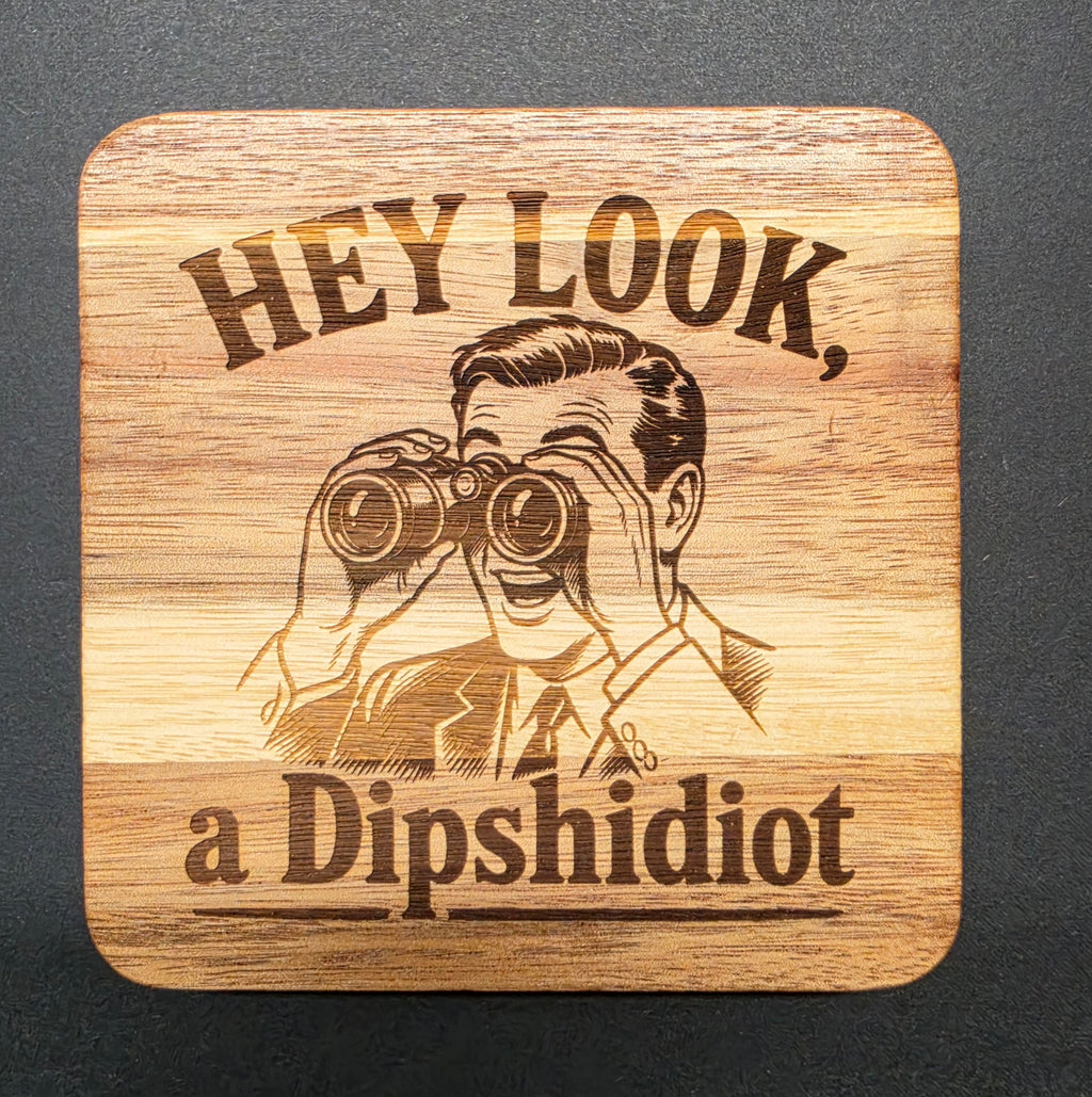 The "OH LOOK" series Acacia Wood Drink Coasters