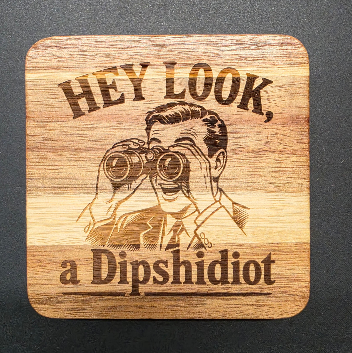 The "OH LOOK" series Acacia Wood Drink Coasters
