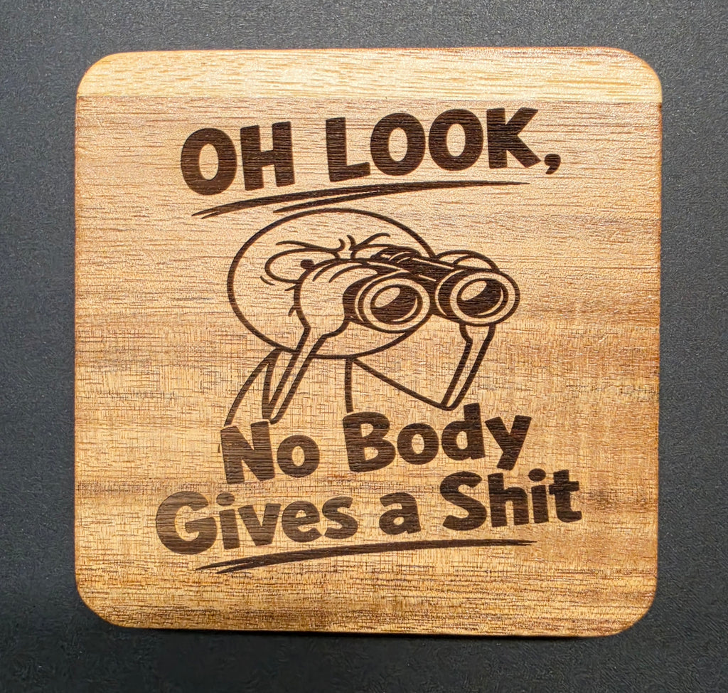 The "OH LOOK" series Acacia Wood Drink Coasters
