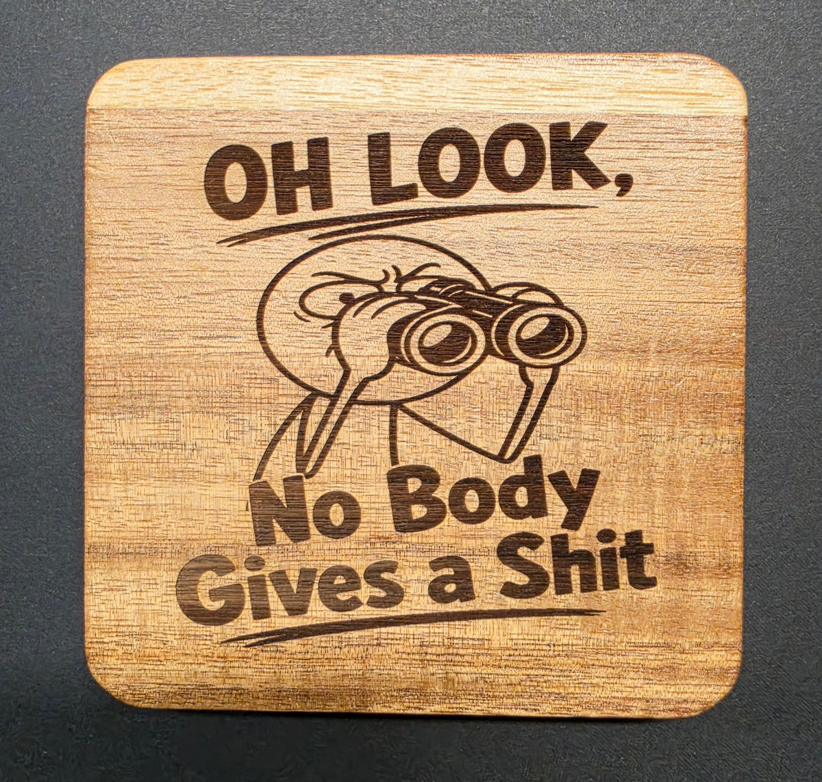 The "OH LOOK" series Acacia Wood Drink Coasters
