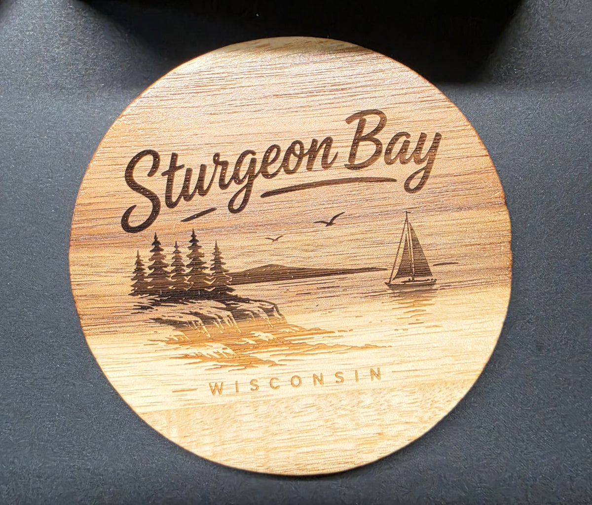 Door County / Sturgeon Bay Themed Laser Engraved Coasters