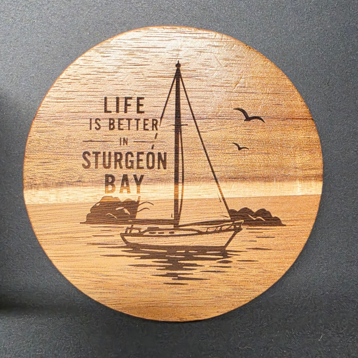 Door County / Sturgeon Bay Themed Laser Engraved Coasters