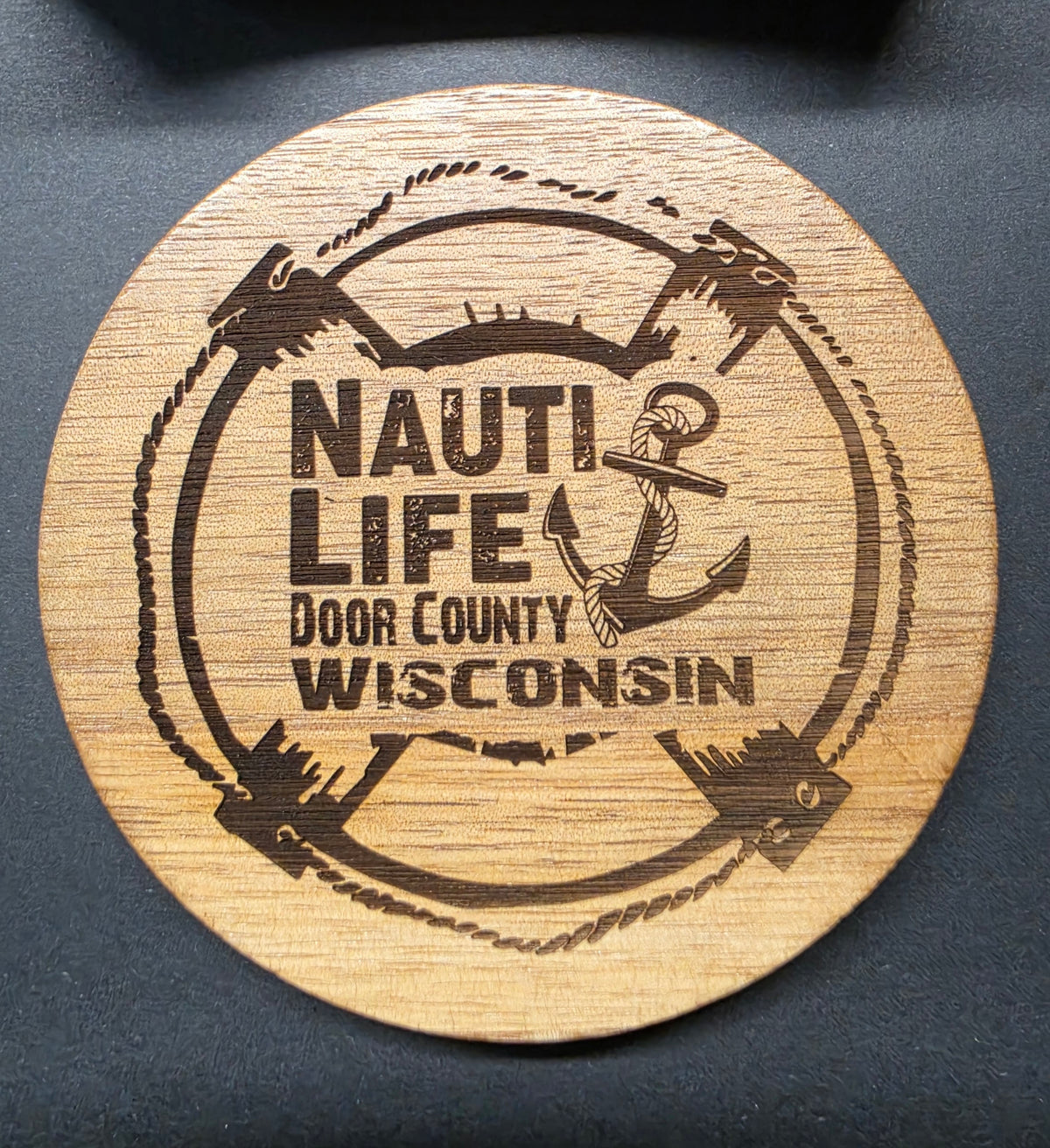 Door County / Sturgeon Bay Themed Laser Engraved Coasters - NAUTI LIFE