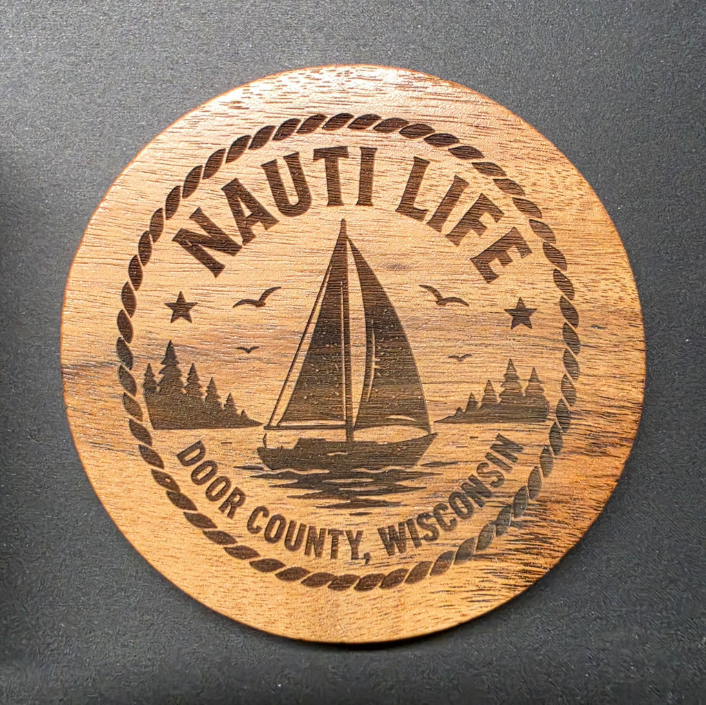 Door County / Sturgeon Bay Themed Laser Engraved Coasters - NAUTI LIFE
