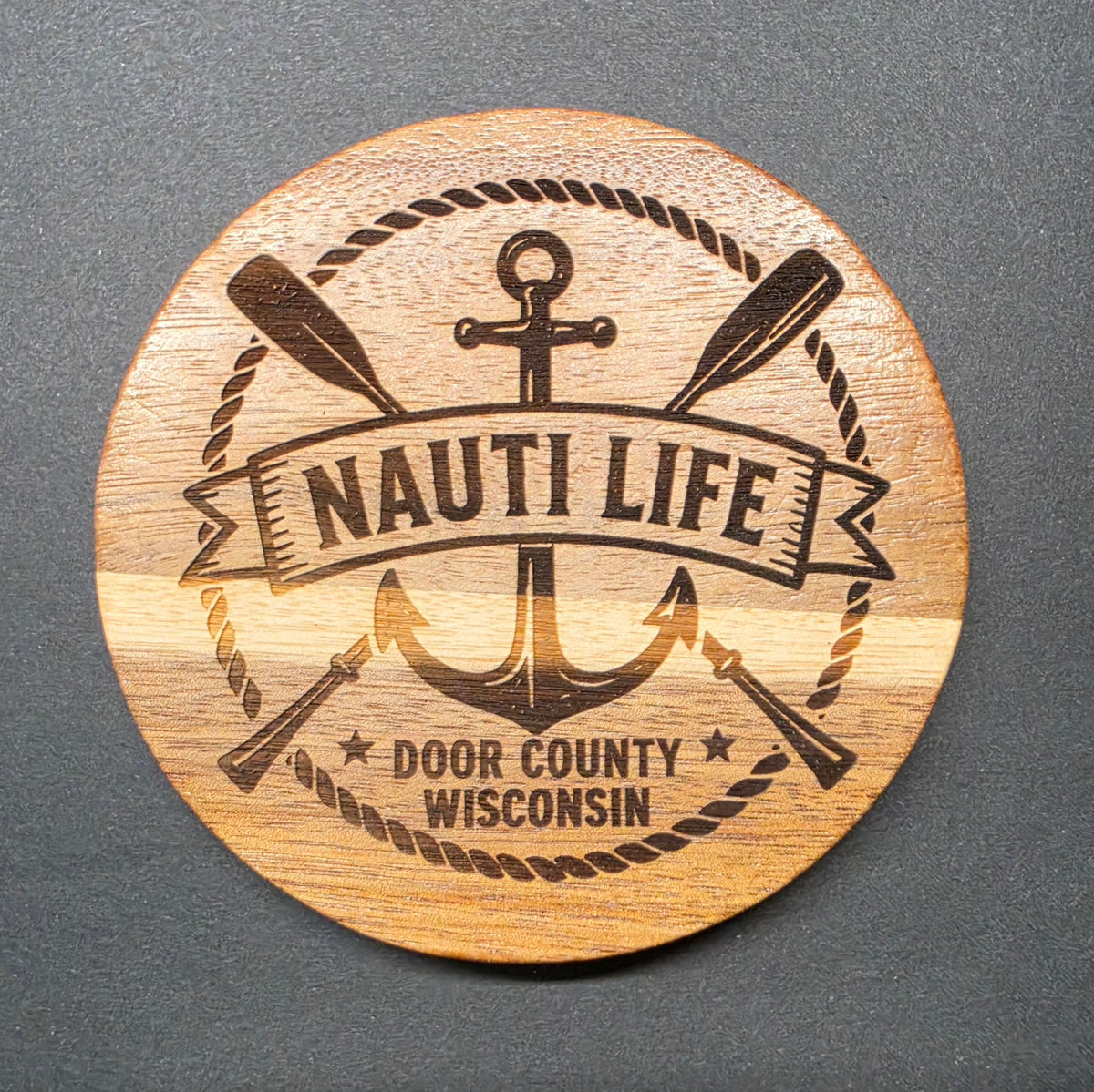 Door County / Sturgeon Bay Themed Laser Engraved Coasters - NAUTI LIFE