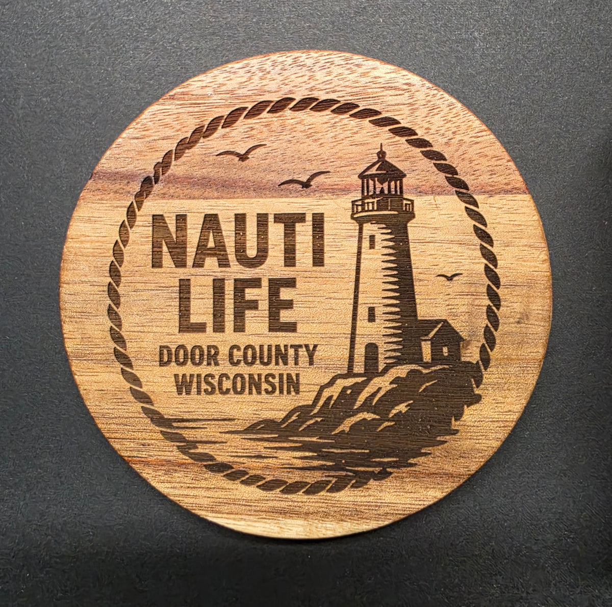Door County / Sturgeon Bay Themed Laser Engraved Coasters - NAUTI LIFE