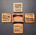 Beer & Wine Themed Unfiltered, Sarcastic & Funny Wood Coasters