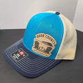 Door County Wisconsin Trucker Hat – Adirondack Chairs & Wine Leather Patch (Richardson 112)