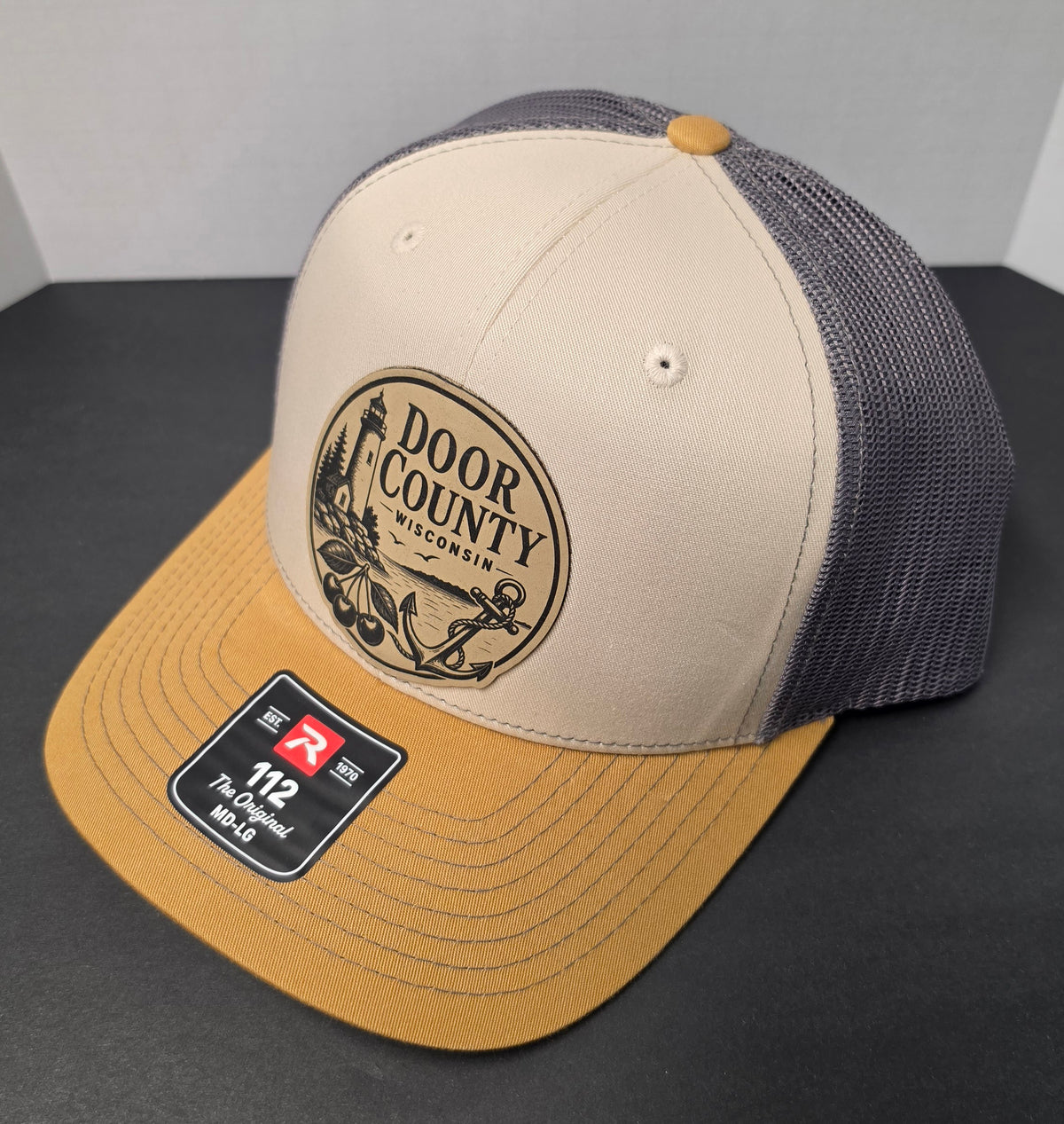 Door County Wisconsin Trucker Hat – Anchor and Cherries (Richardson 112)