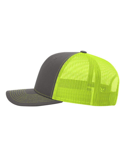 "I Don't Know, I Just Work Here" Funny Leather Patch Trucker Hat — Richardson 112